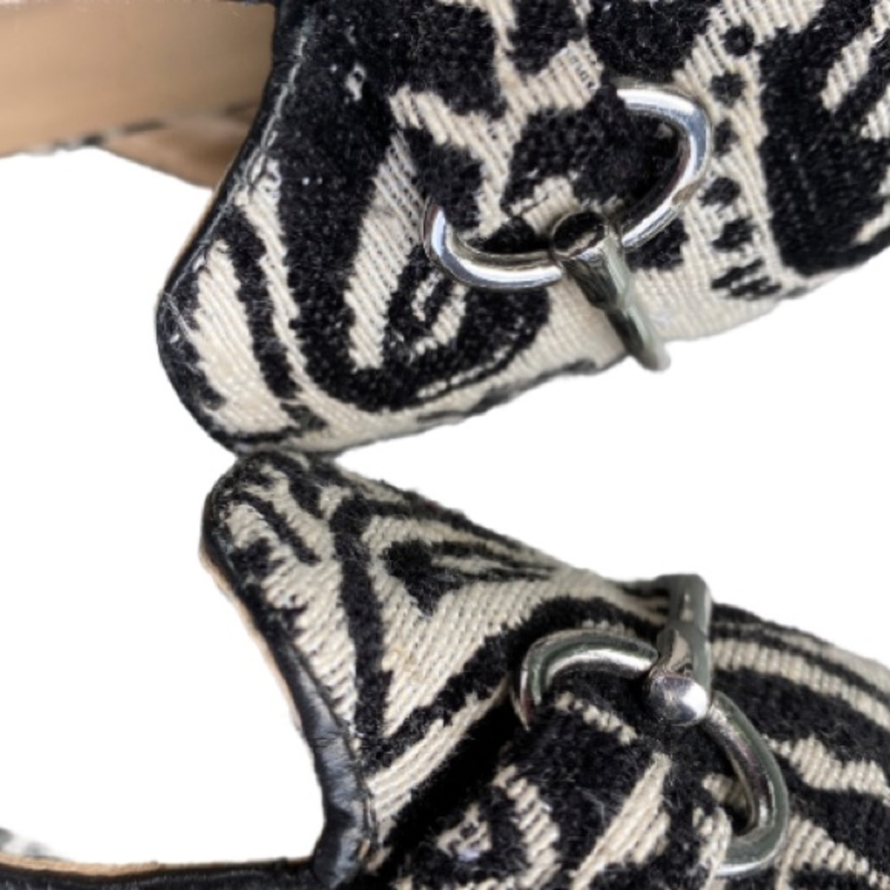 Topshop Kylie tapestry black white loafer shoes 39 - Picture 7 of 11